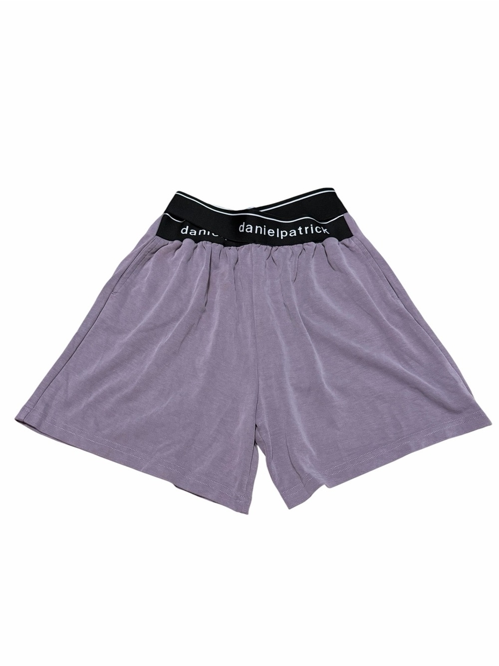 Daniel Patrick Women's Crossover Waistband Logo Lounge Shorts | Lavender | Large